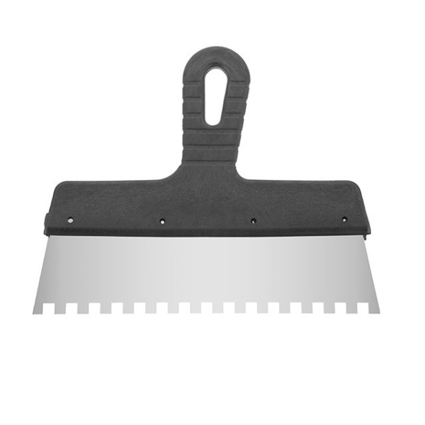 Шпатель із нержавіючої сталі 250 мм із зубом 8x8 мм INTERTOOL KT-2258