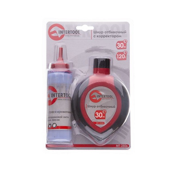Шнур розмічальний 30 м з коректором INTERTOOL MT-2506