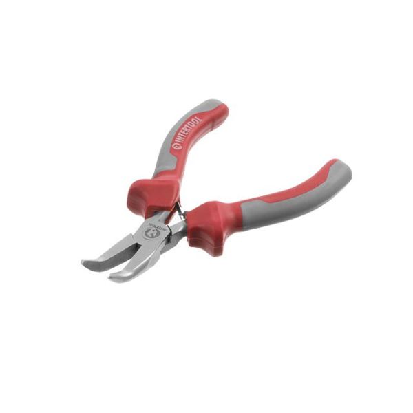 Плоскогубці подовжені вигнуті прецизійні з двокомпонентними накладками на рукоятках, 115 мм INTERTOOL NT-0103