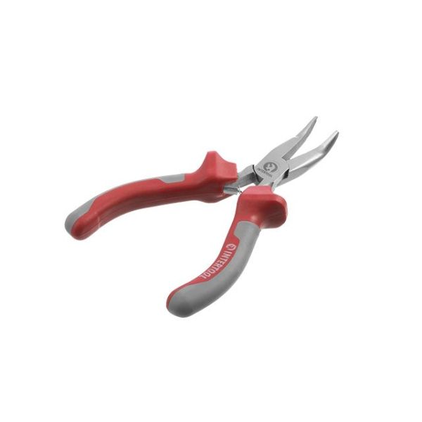 Плоскогубці подовжені вигнуті прецизійні з двокомпонентними накладками на рукоятках, 115 мм INTERTOOL NT-0103