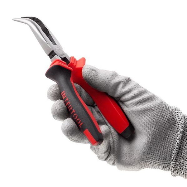 Довгогубці вигнуті 180 мм, 40CrV, фосфатовані, поліровані, STORM INTERTOOL NT-0148