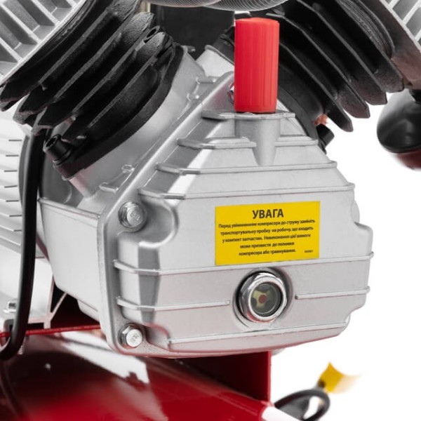 Компресор 100 л, 3 кВт, 220 В, 10 aтм, 420 л/хв., 2 циліндри INTERTOOL PT-0008