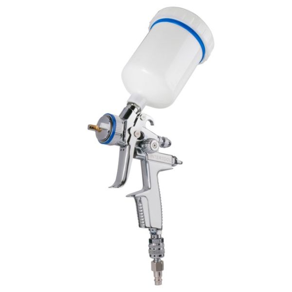 Фарбопульт пневматичний HVLP II професійний, форсунка 1,3 мм, верхній пластиковий бачок 600 мл, 2 бар INTERTOOL PT-0105