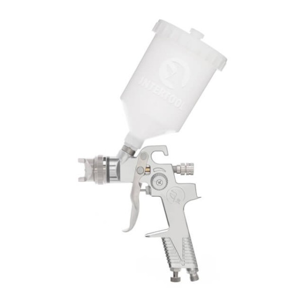 Фарбопульт пневматичний HVLP, форсунка - 1.3 мм, верхній пластиковий бачок - 600 мл, 3 бар INTERTOOL PT-0106