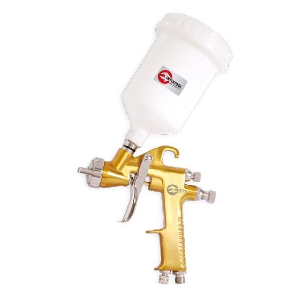 Фарбопульт пневматичний HP, форсунка 1.5 мм, верхній пластиковий бачок 600 мл, 5 бар INTERTOOL PT-0113