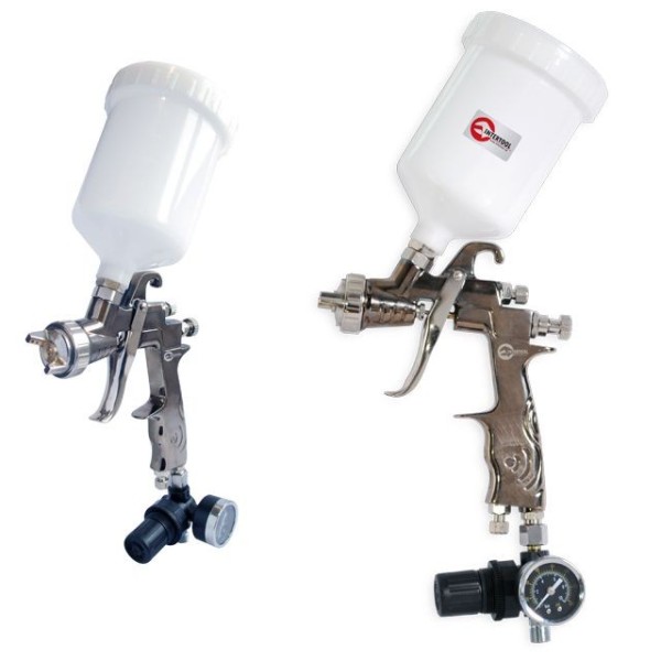 Фарбопульт пневматичний LVLP , форсунка - 1.3 мм, з редуктором, пластиковий бачок - 600 мл, 2 бар INTERTOOL PT-0130