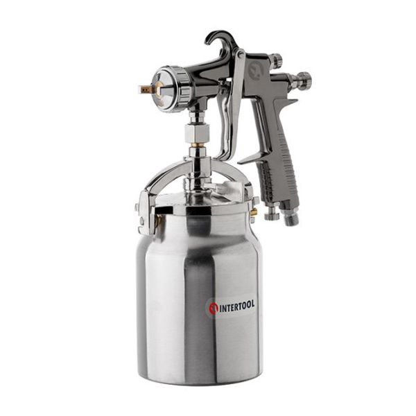 Фарбопульт пневматичний HP, форсунка 1,8 мм, нижній металевий бачок 1000 мл, 5 бар INTERTOOL PT-0140
