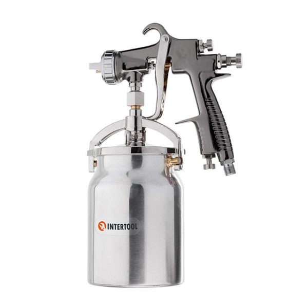 Фарбопульт пневматичний HP, форсунка 1,8 мм, нижній металевий бачок 1000 мл, 5 бар INTERTOOL PT-0140