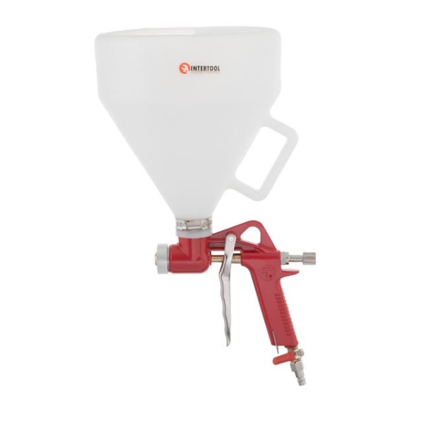 Пістолет для нанесення штукатурки пневматичний, 4-8 мм, В/Б пластиковий, 7000 мл. 3-6 бар INTERTOOL PT-0402