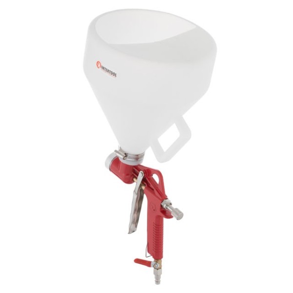 Пістолет для нанесення штукатурки пневматичний, 4-8 мм, В/Б пластиковий, 7000 мл. 3-6 бар INTERTOOL PT-0402