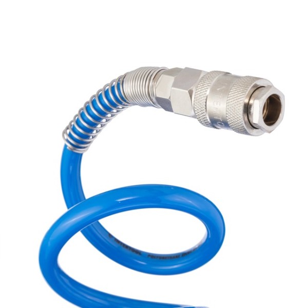 Шланг спіральний поліуретановий 6.5*10 мм, 5м з швидкороз'ємними з'єднаннями INTERTOOL PT-1710