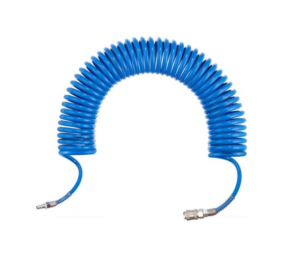 Шланг спіральний поліуретановий 6.5*10 мм, 10 м з швидкороз'ємними з'єднаннями INTERTOOL PT-1711