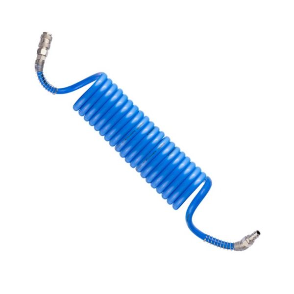 Шланг спіральний поліуретановий з швидкороз'ємними з'єднаннями 5 м, 8*12 мм INTERTOOL PT-1715