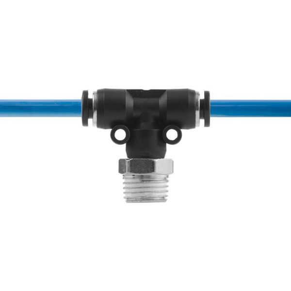 З'єднання цангове Т-подібне для поліуретанових та ін. шлангів 4*4 мм, 1/4