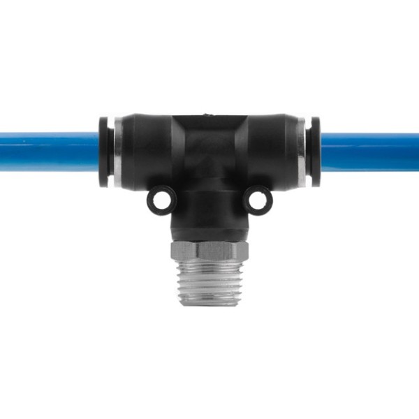 З'єднання цангове Т-подібне для поліуретанових та ін. шлангів 8*8 мм, 1/4