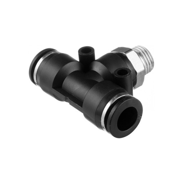 З'єднання цангове Т-подібне для поліуретанових та ін. шлангів 10*10 мм, 1/4