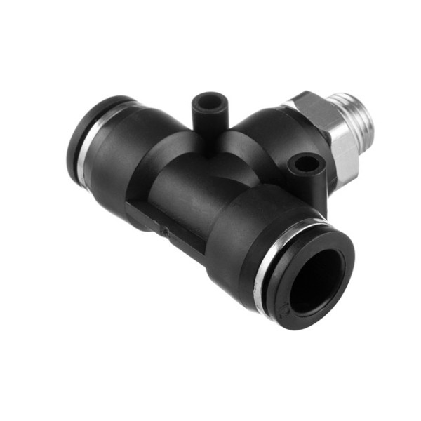 З'єднання цангове Т-подібне для поліуретанових та ін. шлангів 12*12 мм, 1/4