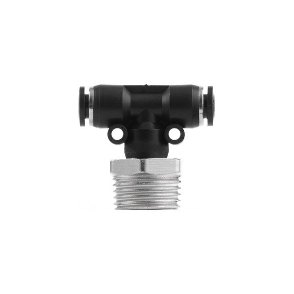 З'єднання цангове Т-подібне для поліуретанових та ін. шлангів 6*6 мм, 1/2