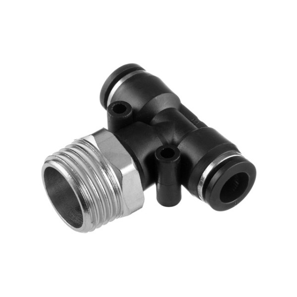 З'єднання цангове Т-подібне для поліуретанових та ін. шлангів 8*8 мм, 1/2