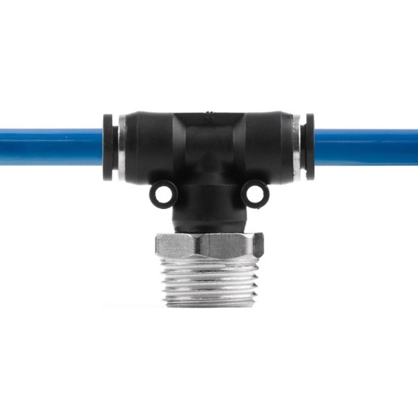 З'єднання цангове Т-подібне для поліуретанових та ін. шлангів 8*8 мм, 1/2