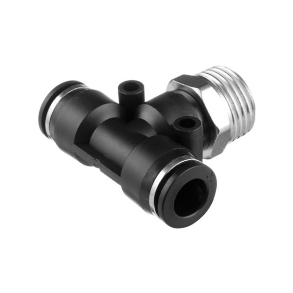 З'єднання цангове Т-подібне для поліуретанових та ін. шлангів 10*10 мм, 1/2