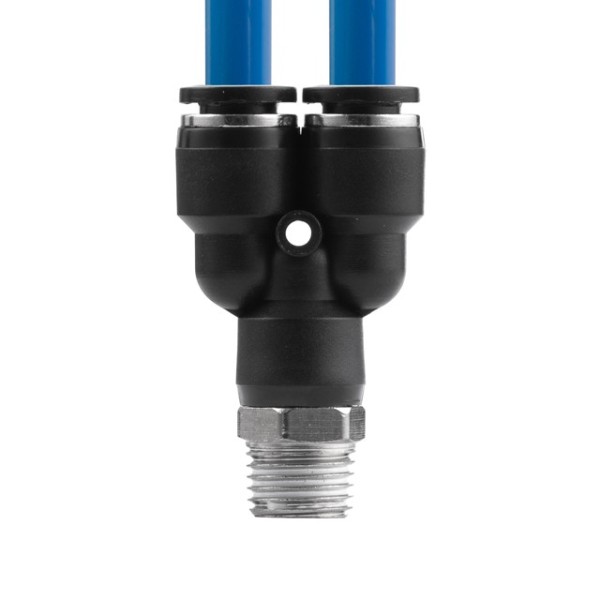 З'єднання цангове Y-подібне для поліуретанових та ін. шлангів 8*8 мм, 1/4