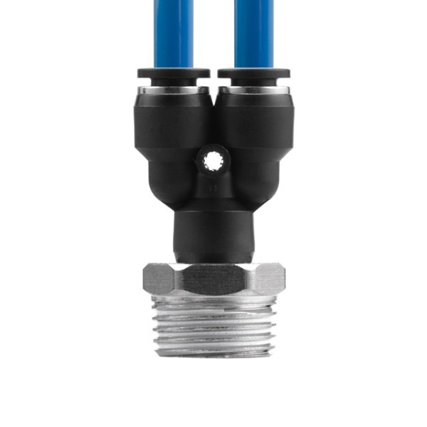 З'єднання цангове Y-подібне для поліуретанових та ін. шлангів 6*6 мм, 1/2