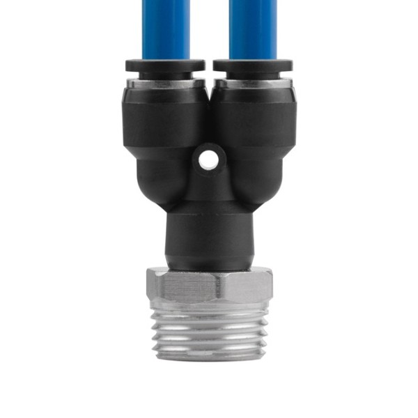 З'єднання цангове Y-подібне для поліуретанових та ін. шлангів 8*8 мм, 1/2