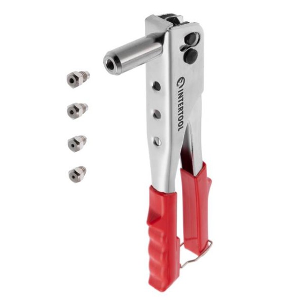 Пістолет заклепувальний ручний посилений, діаметр заклепки 2.4; 3.2; 4; 4.8 мм INTERTOOL RT-0004