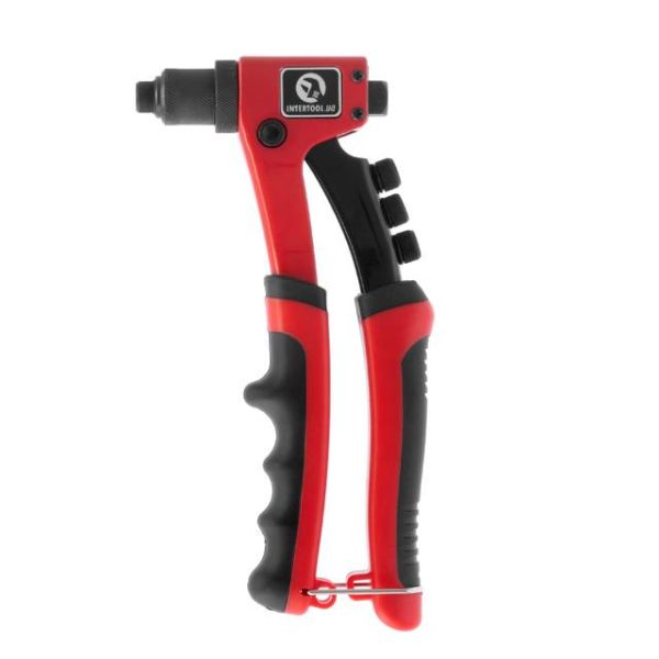 Пістолет заклепувальний ручний 215 мм, діаметр застосовуваної заклепки - 2.4; 3.2; 4; 4.8 мм INTERTOOL RT-0014