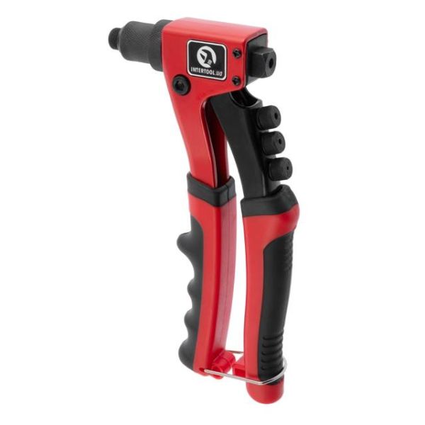 Пістолет заклепувальний ручний 215 мм, діаметр застосовуваної заклепки - 2.4; 3.2; 4; 4.8 мм INTERTOOL RT-0014