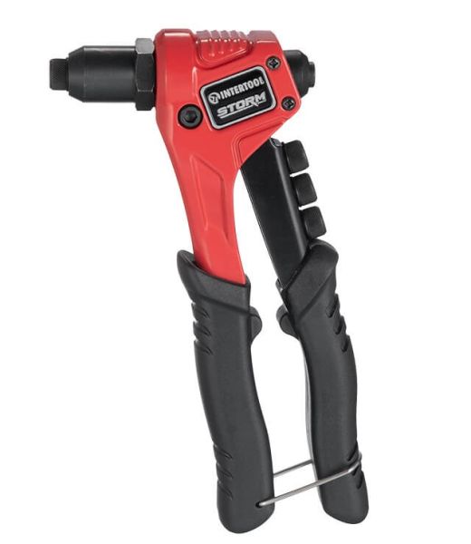 Пістолет заклепувальний ручний 200 мм, діаметр застосовуваної заклепки - 2.4, 3.2, 4, 4.8 мм, Storm INTERTOOL RT-0015