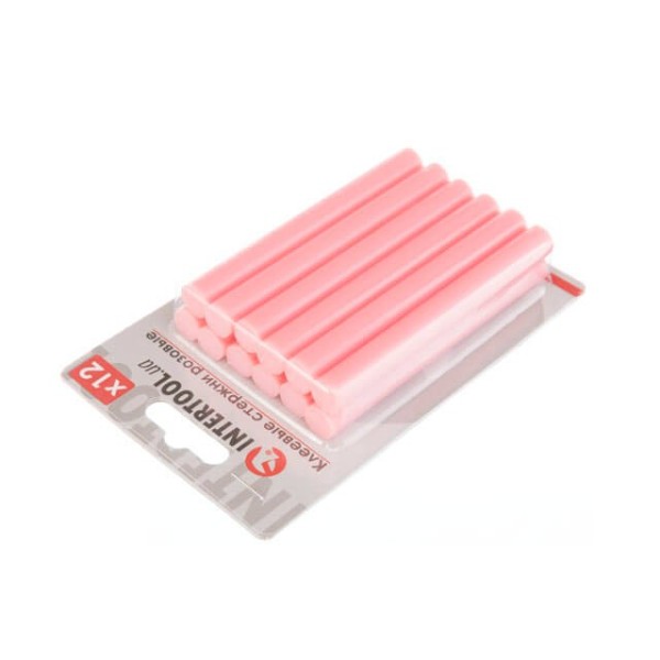 Комплект стрижнів клейових рожевих 11,2 мм * 100 мм, 12 шт. INTERTOOL RT-1045