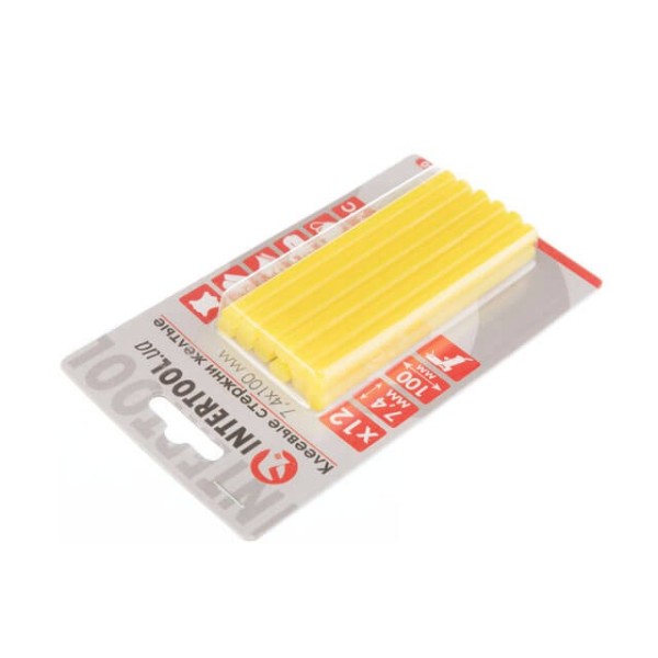 Комплект стрижнів клейових жовтих 7,4 мм * 100 мм, 12 шт. INTERTOOL RT-1050