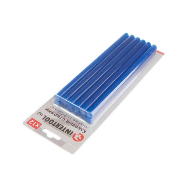Комплект стрижнів клейових блакитних 11,2 мм * 200 мм, 12 шт. INTERTOOL RT-1053