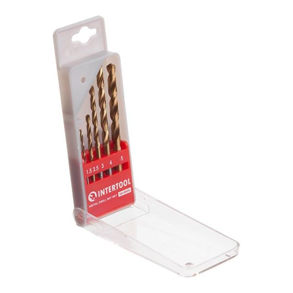 Набір свердел по металу HSS, 5 шт INTERTOOL SD-0005