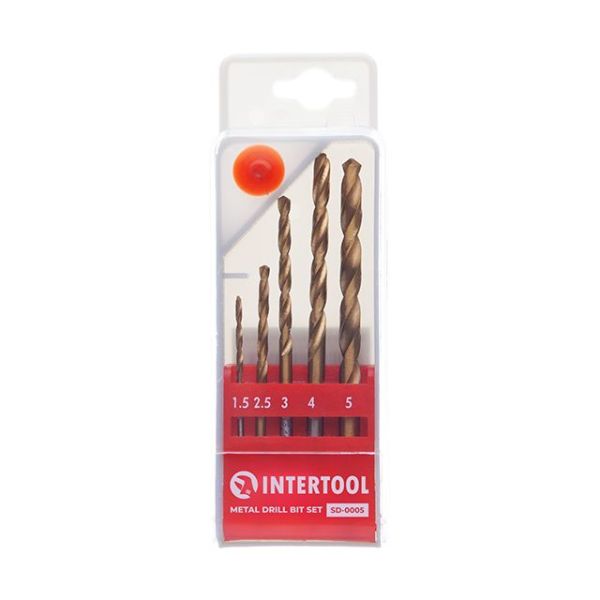 Набір свердел по металу HSS, 5 шт INTERTOOL SD-0005