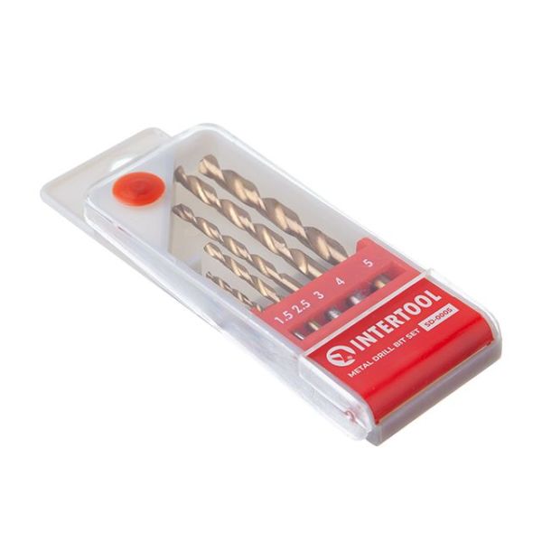 Набір свердел по металу HSS, 5 шт INTERTOOL SD-0005