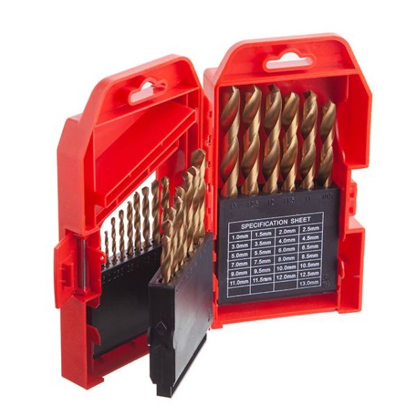 Набір свердел по металу DIN338 HSS, 25 шт (1.0 - 13.0), покриття - Ti INTERTOOL SD-0025