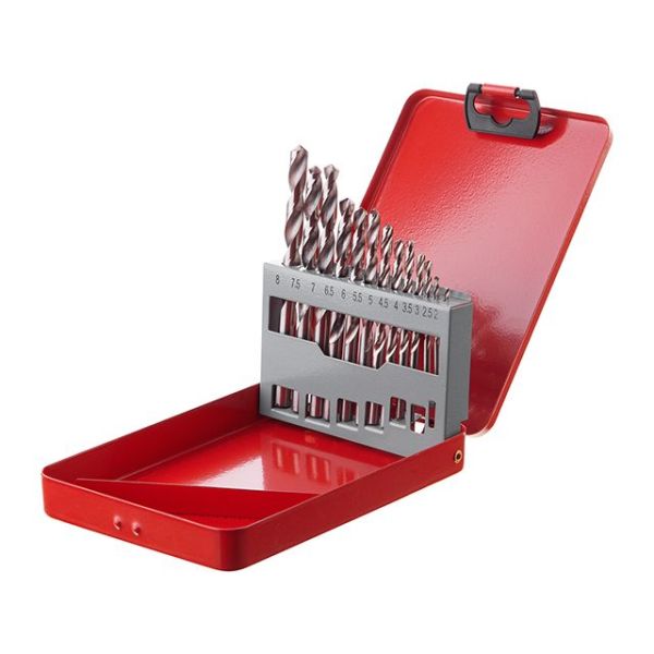 Набір свердел по металу HSS, 13 шт (2.0 - 8.0), полірована сталь INTERTOOL SD-0114