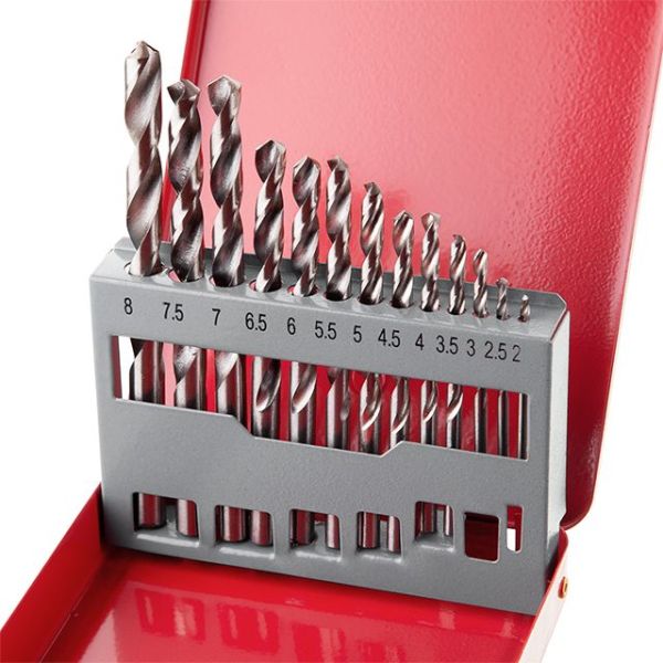 Набір свердел по металу HSS, 13 шт (2.0 - 8.0), полірована сталь INTERTOOL SD-0114