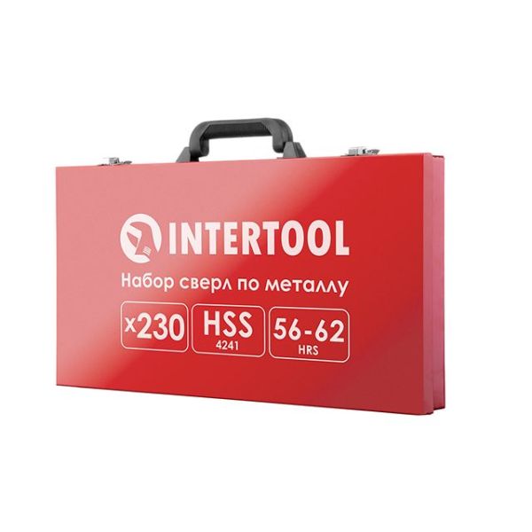 Набір свердел HSS 230 од. в металевому кейсі INTERTOOL SD-0309