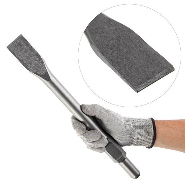 Зубило по каменю HEX 30*410 мм, ширина 39 мм INTERTOOL SD-0462