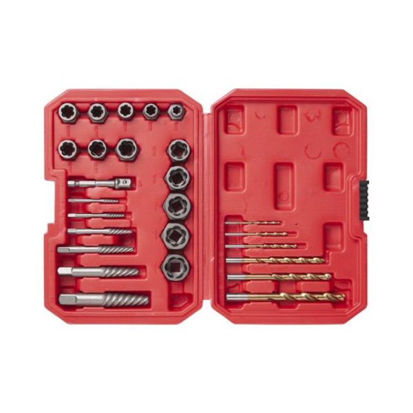 Набір екстракторів та свердел для пошкоджених болтів та гайок, 26 шт INTERTOOL SD-8009