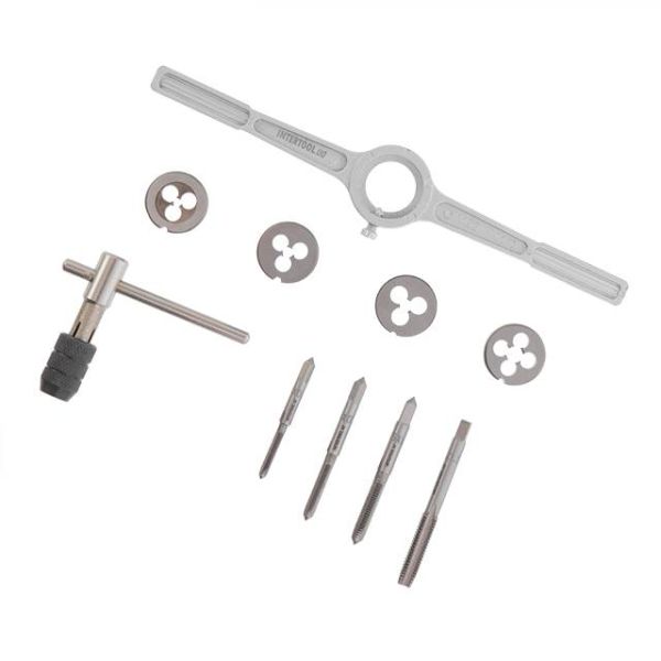 Набір плашок M4-M8 і мітчиків M4-M8, 10 од. INTERTOOL SD-8025