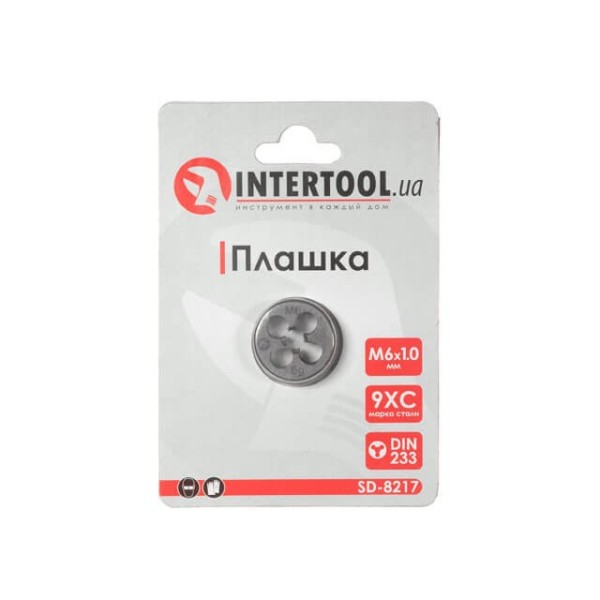 Плашка M 6x1,0 мм INTERTOOL SD-8217