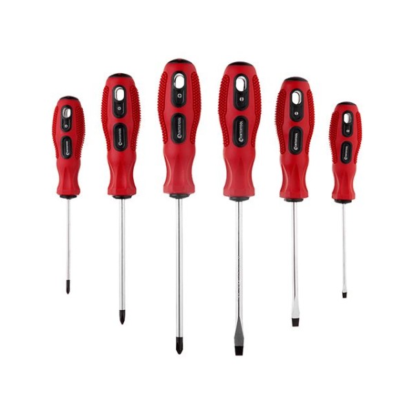 Набір викруток 6 од. (SL3*75, SL5*100, SL6*125, PH0*75, PH1*100, PH2*125), CrV, Ergo-design INTERTOOL VT-2005