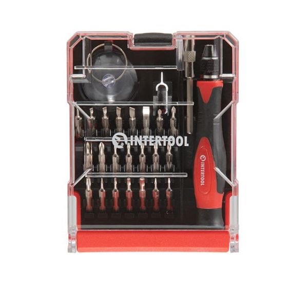 Викрутка прецизійна з комплектом насадок 29 од., Cr-V INTERTOOL VT-3336