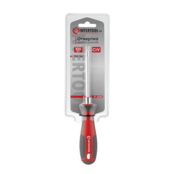 Викрутка двостороння 100 мм PH2, SL6 mm INTERTOOL VT-3344