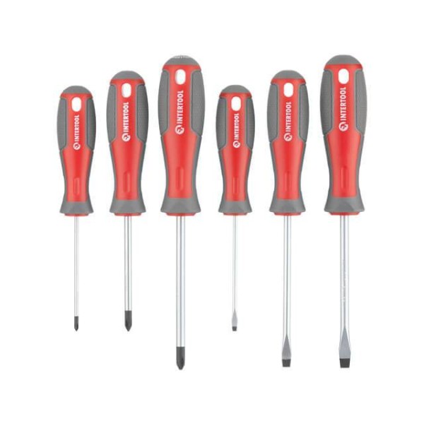 Набір викруток 6 од (LS3.0 * 75мм, SL5.0 * 100мм, SL6.0 * 100мм, PH0 * 75мм, PH1 * 75мм, PH2 * 100мм) INTERTOOL VT-3346